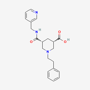 molecular formula C21H25N3O3 B5333419 (3S,5R)-1-(2-phenylethyl)-5-(pyridin-3-ylmethylcarbamoyl)piperidine-3-carboxylic acid 