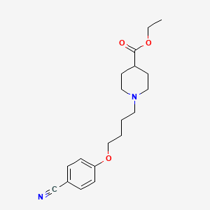 molecular formula C19H26N2O3 B5333531 Ethyl 1-[4-(4-cyanophenoxy)butyl]piperidine-4-carboxylate 
