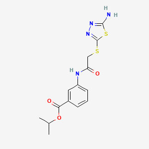 molecular formula C14H16N4O3S2 B5333751 PROPAN-2-YL 3-{2-[(5-AMINO-1,3,4-THIADIAZOL-2-YL)SULFANYL]ACETAMIDO}BENZOATE 