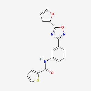 molecular formula C17H11N3O3S B5333864 N-[3-[5-(furan-2-yl)-1,2,4-oxadiazol-3-yl]phenyl]thiophene-2-carboxamide 