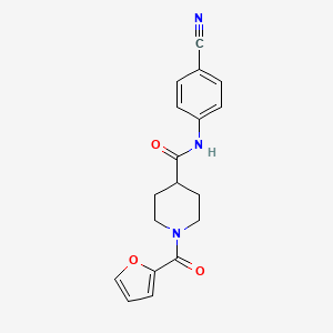 molecular formula C18H17N3O3 B5333969 N-(4-cyanophenyl)-1-(furan-2-carbonyl)piperidine-4-carboxamide 