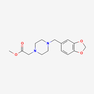 molecular formula C15H20N2O4 B5333983 METHYL 2-[4-(1,3-BENZODIOXOL-5-YLMETHYL)PIPERAZINO]ACETATE 
