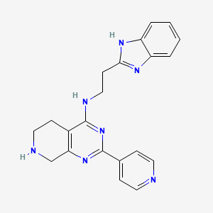 molecular formula C21H21N7 B5334104 N-[2-(1H-benzimidazol-2-yl)ethyl]-2-pyridin-4-yl-5,6,7,8-tetrahydropyrido[3,4-d]pyrimidin-4-amine 