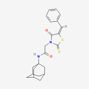 molecular formula C22H24N2O2S2 B5334112 N-1-adamantyl-2-(5-benzylidene-4-oxo-2-thioxo-1,3-thiazolidin-3-yl)acetamide 