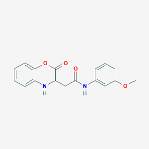 molecular formula C17H16N2O4 B5334168 N-(3-methoxyphenyl)-2-(2-oxo-3,4-dihydro-2H-1,4-benzoxazin-3-yl)acetamide 