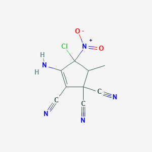 3-Amino-4-chloro-5-methyl-4-nitrocyclopent-2-ene-1,1,2-tricarbonitrile