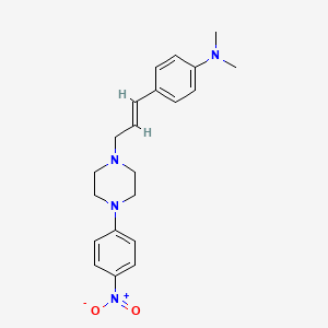molecular formula C21H26N4O2 B5334206 N,N-dimethyl-4-{3-[4-(4-nitrophenyl)-1-piperazinyl]-1-propen-1-yl}aniline 