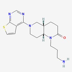 molecular formula C17H23N5OS B5334302 rel-(4aS,8aR)-1-(3-aminopropyl)-6-thieno[2,3-d]pyrimidin-4-yloctahydro-1,6-naphthyridin-2(1H)-one dihydrochloride 