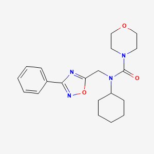 molecular formula C20H26N4O3 B5334330 N-cyclohexyl-N-[(3-phenyl-1,2,4-oxadiazol-5-yl)methyl]morpholine-4-carboxamide 