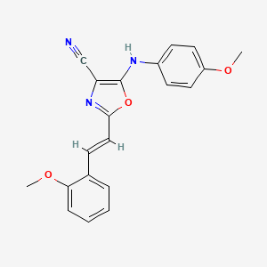 molecular formula C20H17N3O3 B5334350 5-[(4-METHOXYPHENYL)AMINO]-2-[(1E)-2-(2-METHOXYPHENYL)ETHENYL]-1,3-OXAZOLE-4-CARBONITRILE 