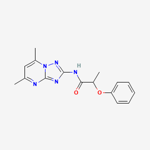 molecular formula C16H17N5O2 B5334439 N-{5,7-Dimethyl-[1,2,4]triazolo[1,5-A]pyrimidin-2-YL}-2-phenoxypropanamide 
