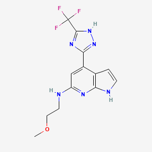 molecular formula C13H13F3N6O B5334475 N-(2-methoxyethyl)-4-[5-(trifluoromethyl)-1H-1,2,4-triazol-3-yl]-1H-pyrrolo[2,3-b]pyridin-6-amine 