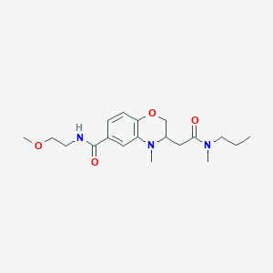 molecular formula C19H29N3O4 B5334481 N-(2-methoxyethyl)-4-methyl-3-{2-[methyl(propyl)amino]-2-oxoethyl}-3,4-dihydro-2H-1,4-benzoxazine-6-carboxamide 