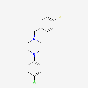 molecular formula C18H21ClN2S B5334486 1-(4-Chlorophenyl)-4-[(4-methylsulfanylphenyl)methyl]piperazine 