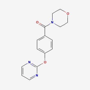 molecular formula C15H15N3O3 B5334597 4-[4-(2-pyrimidinyloxy)benzoyl]morpholine 