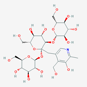 (2S,3R,4S,5S,6R)-2-[(2S,3R,4S,5S,6R)-4,5-dihydroxy-2-[[5-hydroxy-4-(hydroxymethyl)-6-methylpyridin-3-yl]methyl]-6-(hydroxymethyl)-2-[(2S,3R,4S,5S,6R)-3,4,5-trihydroxy-6-(hydroxymethyl)oxan-2-yl]oxyoxan-3-yl]oxy-6-(hydroxymethyl)oxane-3,4,5-triol