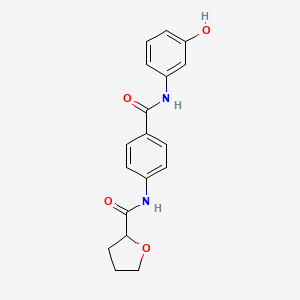 molecular formula C18H18N2O4 B5334630 N-{4-[(3-hydroxyphenyl)carbamoyl]phenyl}tetrahydrofuran-2-carboxamide 