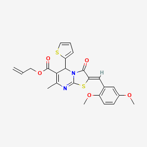 molecular formula C24H22N2O5S2 B5334708 prop-2-enyl (2Z)-2-[(2,5-dimethoxyphenyl)methylidene]-7-methyl-3-oxo-5-thiophen-2-yl-5H-[1,3]thiazolo[3,2-a]pyrimidine-6-carboxylate 