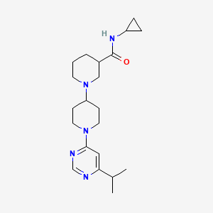 molecular formula C21H33N5O B5334737 N-cyclopropyl-1'-(6-isopropylpyrimidin-4-yl)-1,4'-bipiperidine-3-carboxamide 