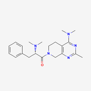 molecular formula C21H29N5O B5334780 7-[(2S)-2-(dimethylamino)-3-phenylpropanoyl]-N,N,2-trimethyl-5,6,7,8-tetrahydropyrido[3,4-d]pyrimidin-4-amine 