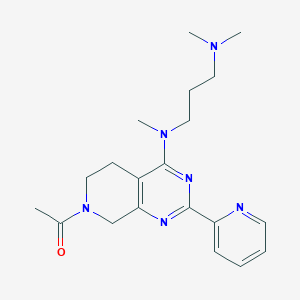 molecular formula C20H28N6O B5334846 N-(7-acetyl-2-pyridin-2-yl-5,6,7,8-tetrahydropyrido[3,4-d]pyrimidin-4-yl)-N,N',N'-trimethylpropane-1,3-diamine 