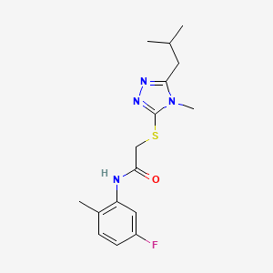 molecular formula C16H21FN4OS B5334920 N-(5-fluoro-2-methylphenyl)-2-[[4-methyl-5-(2-methylpropyl)-1,2,4-triazol-3-yl]sulfanyl]acetamide 