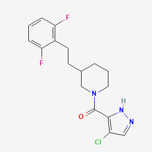 molecular formula C17H18ClF2N3O B5334929 1-[(4-chloro-1H-pyrazol-3-yl)carbonyl]-3-[2-(2,6-difluorophenyl)ethyl]piperidine 