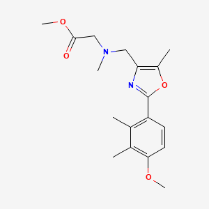 molecular formula C18H24N2O4 B5334958 methyl N-{[2-(4-methoxy-2,3-dimethylphenyl)-5-methyl-1,3-oxazol-4-yl]methyl}-N-methylglycinate 