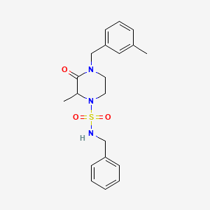 molecular formula C20H25N3O3S B5334986 N-benzyl-2-methyl-4-(3-methylbenzyl)-3-oxopiperazine-1-sulfonamide 