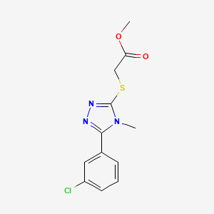 molecular formula C12H12ClN3O2S B5335013 METHYL 2-{[5-(3-CHLOROPHENYL)-4-METHYL-4H-1,2,4-TRIAZOL-3-YL]SULFANYL}ACETATE 