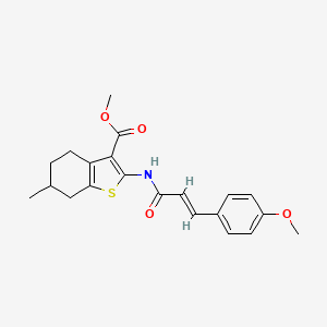 molecular formula C21H23NO4S B5335034 methyl 2-{[(2E)-3-(4-methoxyphenyl)prop-2-enoyl]amino}-6-methyl-4,5,6,7-tetrahydro-1-benzothiophene-3-carboxylate 