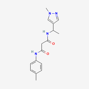 molecular formula C16H20N4O2 B5335054 N-(4-methylphenyl)-N'-[1-(1-methyl-1H-pyrazol-4-yl)ethyl]malonamide 