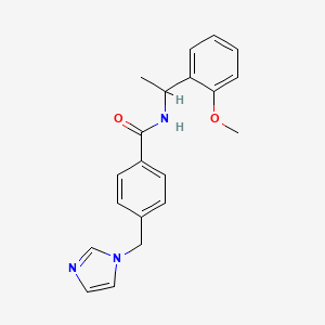 molecular formula C20H21N3O2 B5335080 4-(imidazol-1-ylmethyl)-N-[1-(2-methoxyphenyl)ethyl]benzamide 