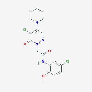 molecular formula C18H20Cl2N4O3 B5335162 N-(5-chloro-2-methoxyphenyl)-2-(5-chloro-6-oxo-4-(piperidin-1-yl)pyridazin-1(6H)-yl)acetamide 