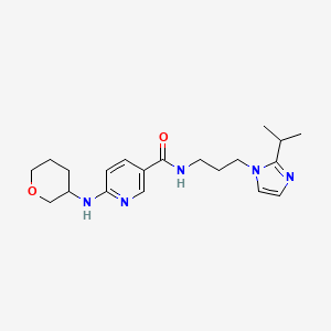 molecular formula C20H29N5O2 B5335214 N-[3-(2-isopropyl-1H-imidazol-1-yl)propyl]-6-(tetrahydro-2H-pyran-3-ylamino)nicotinamide 