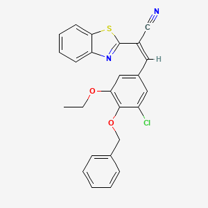 molecular formula C25H19ClN2O2S B5335236 (Z)-2-(1,3-benzothiazol-2-yl)-3-(3-chloro-5-ethoxy-4-phenylmethoxyphenyl)prop-2-enenitrile 