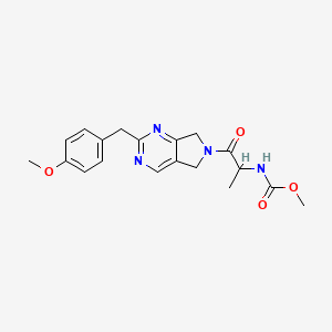molecular formula C19H22N4O4 B5335260 methyl {2-[2-(4-methoxybenzyl)-5,7-dihydro-6H-pyrrolo[3,4-d]pyrimidin-6-yl]-1-methyl-2-oxoethyl}carbamate 