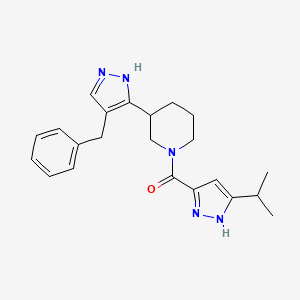 molecular formula C22H27N5O B5335271 [3-(4-benzyl-1H-pyrazol-5-yl)piperidin-1-yl]-(5-propan-2-yl-1H-pyrazol-3-yl)methanone 
