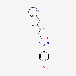 molecular formula C18H20N4O2 B5335302 N-{[3-(4-methoxyphenyl)-1,2,4-oxadiazol-5-yl]methyl}-1-(2-pyridinyl)-2-propanamine 