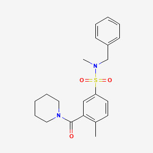 molecular formula C21H26N2O3S B5335313 N-benzyl-N,4-dimethyl-3-(piperidin-1-ylcarbonyl)benzenesulfonamide 