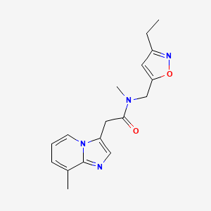 molecular formula C17H20N4O2 B5335338 N-[(3-ethylisoxazol-5-yl)methyl]-N-methyl-2-(8-methylimidazo[1,2-a]pyridin-3-yl)acetamide 