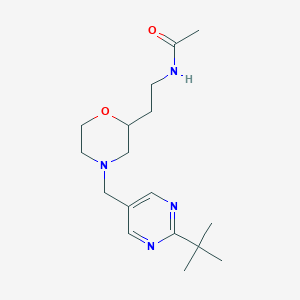 molecular formula C17H28N4O2 B5335356 N-(2-{4-[(2-tert-butylpyrimidin-5-yl)methyl]morpholin-2-yl}ethyl)acetamide 