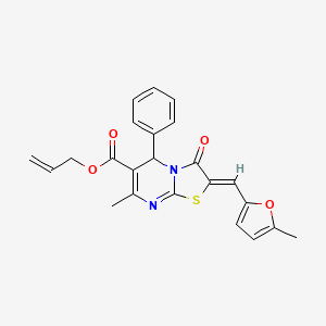 molecular formula C23H20N2O4S B5335389 prop-2-enyl (2Z)-7-methyl-2-[(5-methylfuran-2-yl)methylidene]-3-oxo-5-phenyl-5H-[1,3]thiazolo[3,2-a]pyrimidine-6-carboxylate 