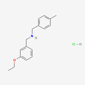 molecular formula C17H22ClNO B5335408 N-[(3-ethoxyphenyl)methyl]-1-(4-methylphenyl)methanamine;hydrochloride 