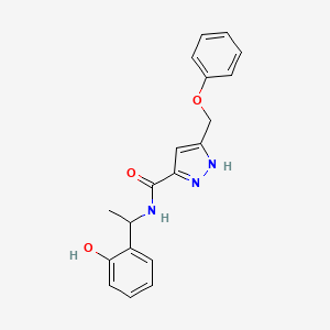 molecular formula C19H19N3O3 B5335423 N-[1-(2-hydroxyphenyl)ethyl]-5-(phenoxymethyl)-1H-pyrazole-3-carboxamide 