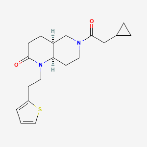 molecular formula C19H26N2O2S B5335463 (4aS,8aR)-6-(2-cyclopropylacetyl)-1-(2-thiophen-2-ylethyl)-4,4a,5,7,8,8a-hexahydro-3H-1,6-naphthyridin-2-one 