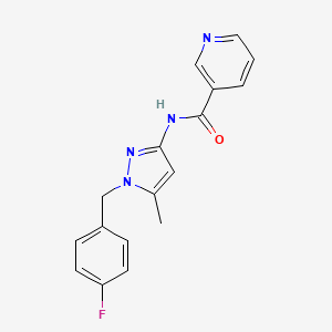 molecular formula C17H15FN4O B5335471 N-[1-(4-fluorobenzyl)-5-methyl-1H-pyrazol-3-yl]nicotinamide 