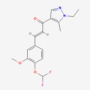molecular formula C17H18F2N2O3 B5335478 (E)-3-[4-(DIFLUOROMETHOXY)-3-METHOXYPHENYL]-1-(1-ETHYL-5-METHYL-1H-PYRAZOL-4-YL)-2-PROPEN-1-ONE 