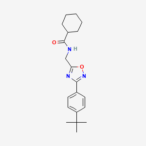molecular formula C20H27N3O2 B5335484 N-{[3-(4-tert-butylphenyl)-1,2,4-oxadiazol-5-yl]methyl}cyclohexanecarboxamide 