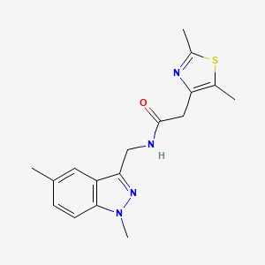 molecular formula C17H20N4OS B5335525 N-[(1,5-dimethyl-1H-indazol-3-yl)methyl]-2-(2,5-dimethyl-1,3-thiazol-4-yl)acetamide 